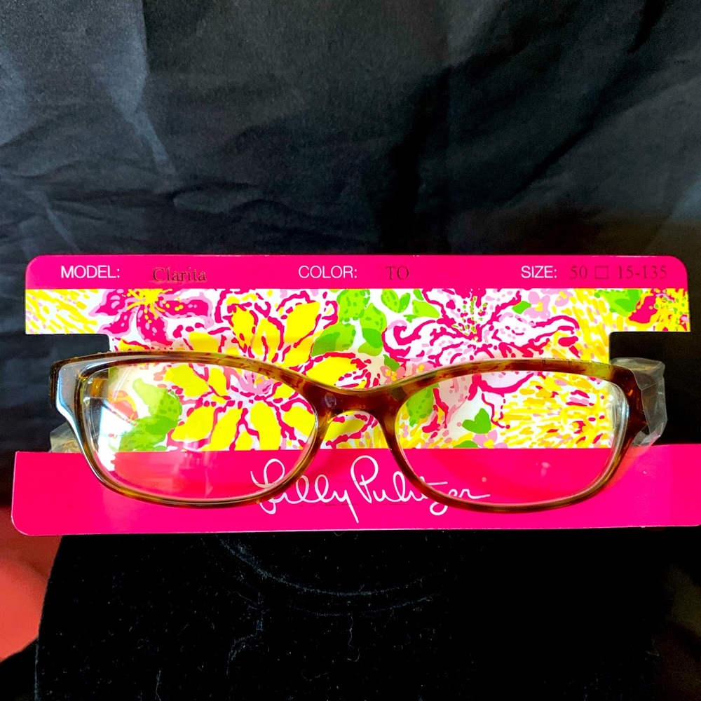 New Lilly Pulitzer Tortoise Frames with case & plastic lenses👓🔥